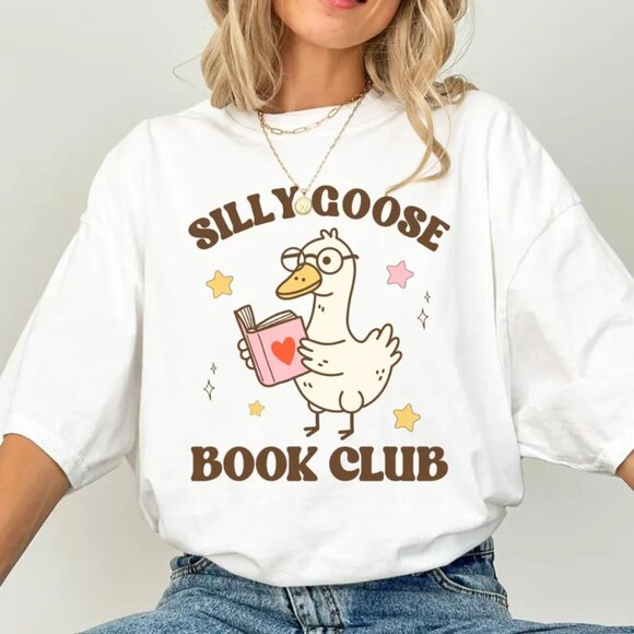 Tops - Reading Book Club Shirt, Cute Goose Shirt, Gift For Book Lover